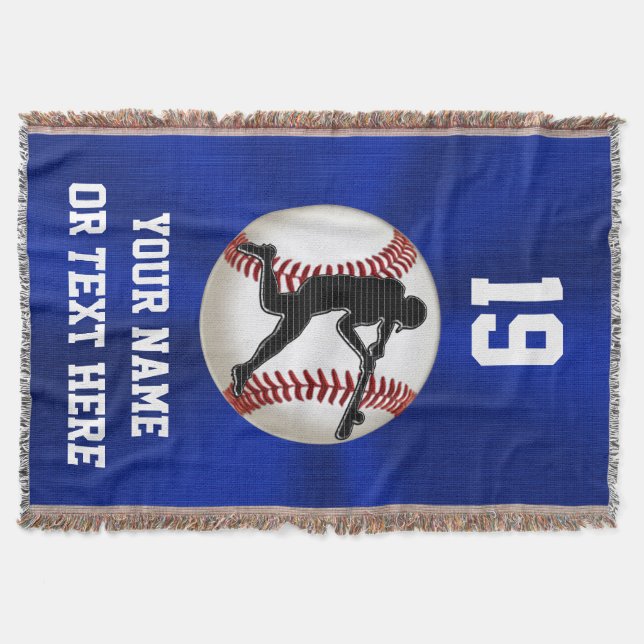 Personalised Baseball Throw Blanket for Boys (Front)