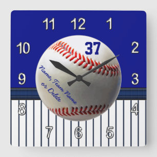 Personalised Baseball Wall Clocks Your TEXT, COLOR