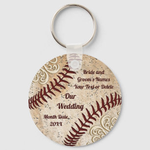 Personalised Baseball Wedding Favours, Baseball Key Ring