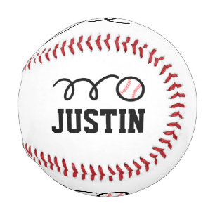 Personalised baseball with cute cartoon ball logo