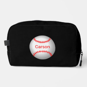 Personalised Baseball with Red Stitches  Dopp Kit