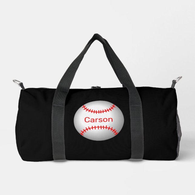 Personalised Baseball with Red Stitches  Duffle Bag (Front)