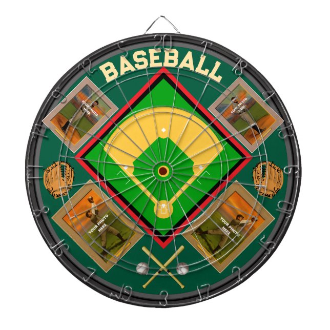 Personalised Baseball YOUR PHOTOS Dartboard (Front)