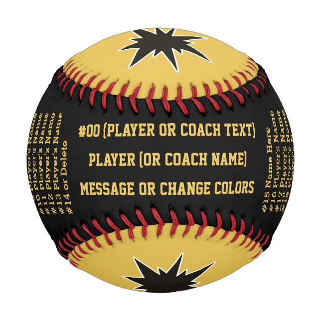 Personalised Baseballs for Team, Seniors or Coach (Back)