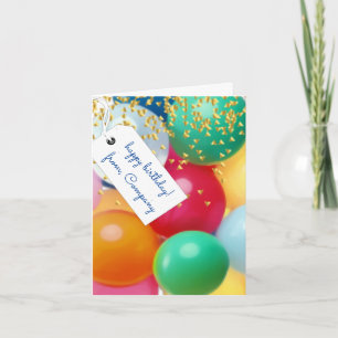 Personalised basic balloons confetti birthday note card