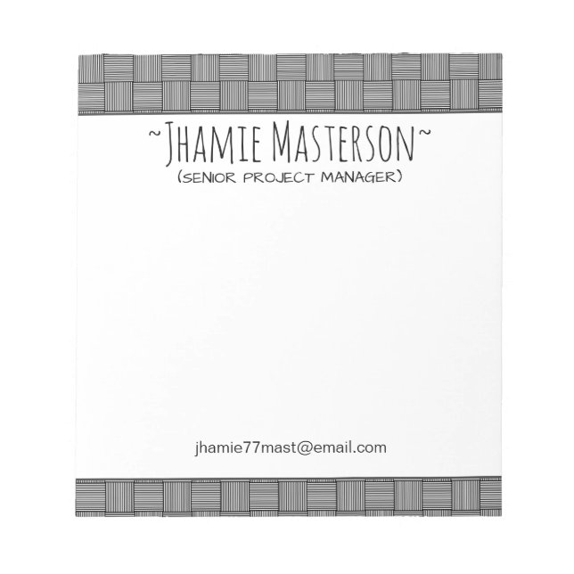 Personalised Basic Weave Notepad (Front)