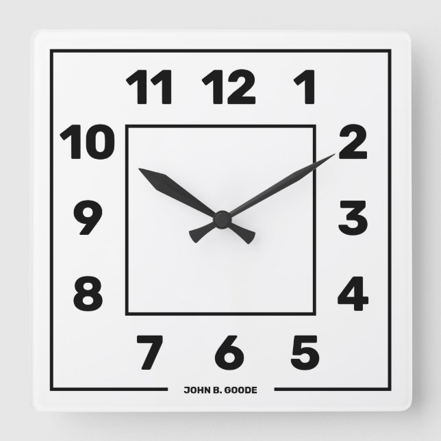 Personalised Basic White  Square Wall Clock (Front)