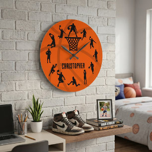 Personalised Basketball Action Large Clock
