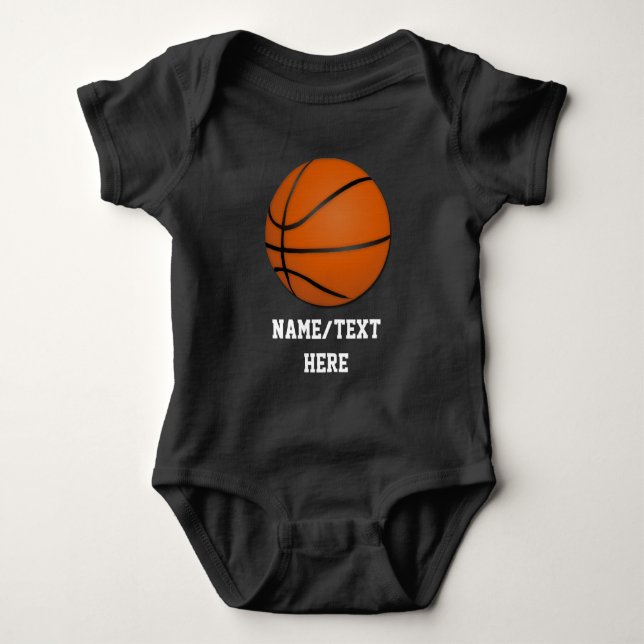 Personalised Basketball Baby Boy Bodysuit (Front)
