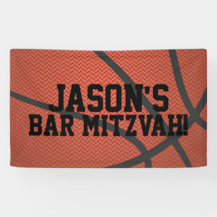 Personalised Basketball Bar Mitzvah Banner
