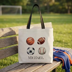 Personalised Basketball Baseball Football Soccer Tote Bag