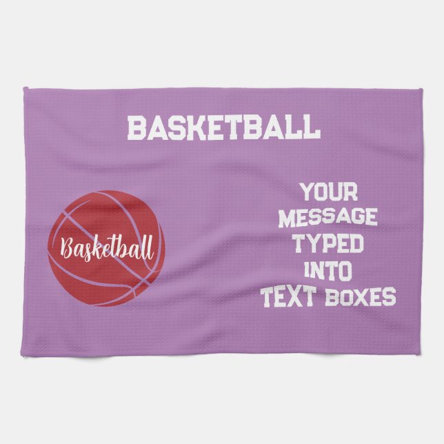 Personalised Basketball,Basketball Gift Ideas  Tea Towel (Horizontal)