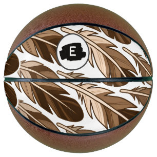 Personalised Basketball – Boho Monogram Brown