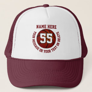 Personalised Basketball Cap Burgundy or Your Colou