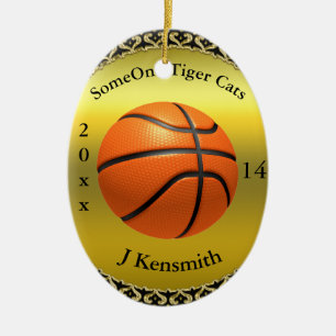 Personalised Basketball Champions League design Ceramic Tree Decoration