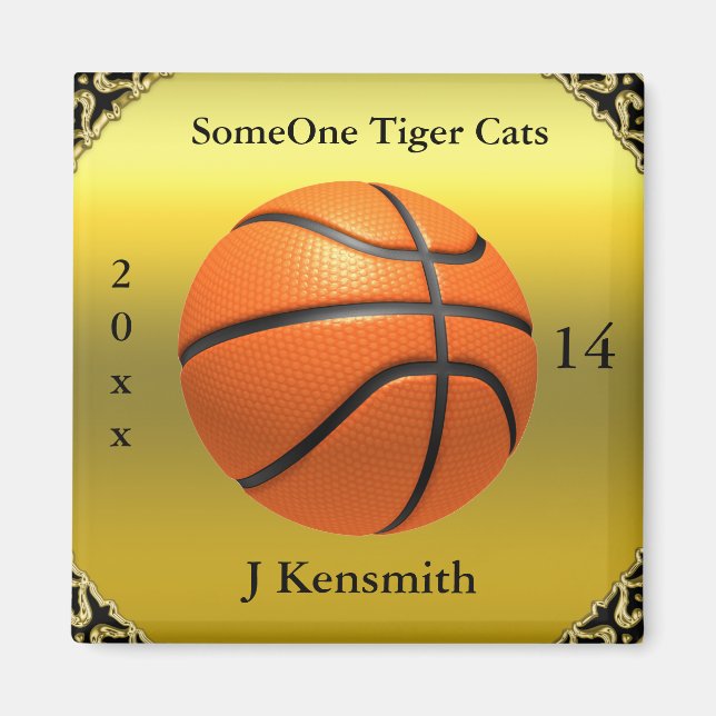 Personalised Basketball Champions League design sq Magnet (Front)