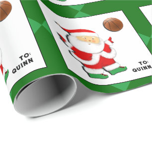 Personalised Basketball Christmas Gift Wrapping Paper