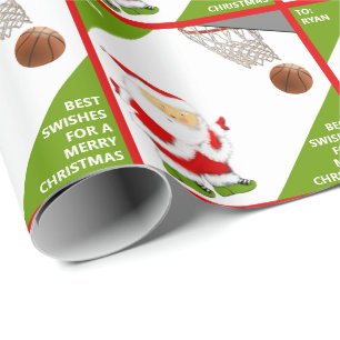 Personalised Basketball Christmas Holiday Gift Wrapping Paper