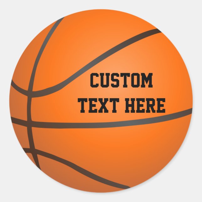 Personalised Basketball Classic Round Sticker (Front)
