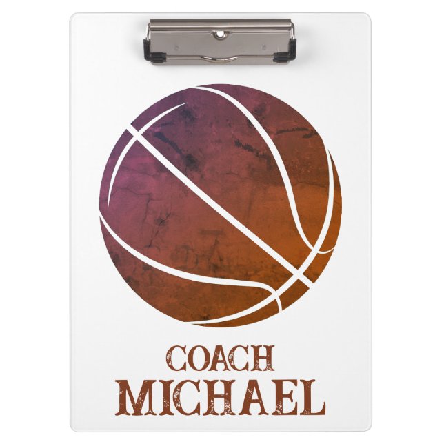 Personalised Basketball Coach Clipboard (Front)