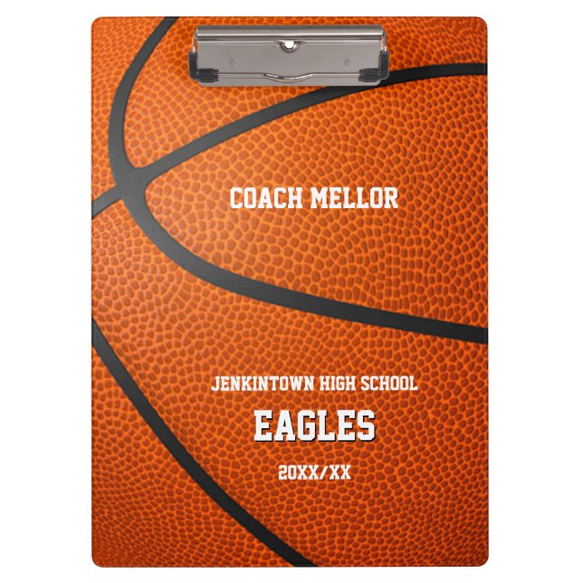 personalised basketball coach clipboard (Front)