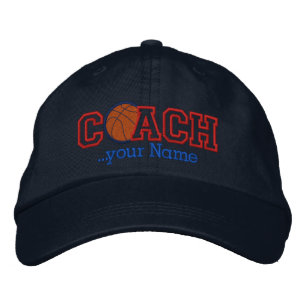 Personalised Basketball Coach for your name Embroidered Hat