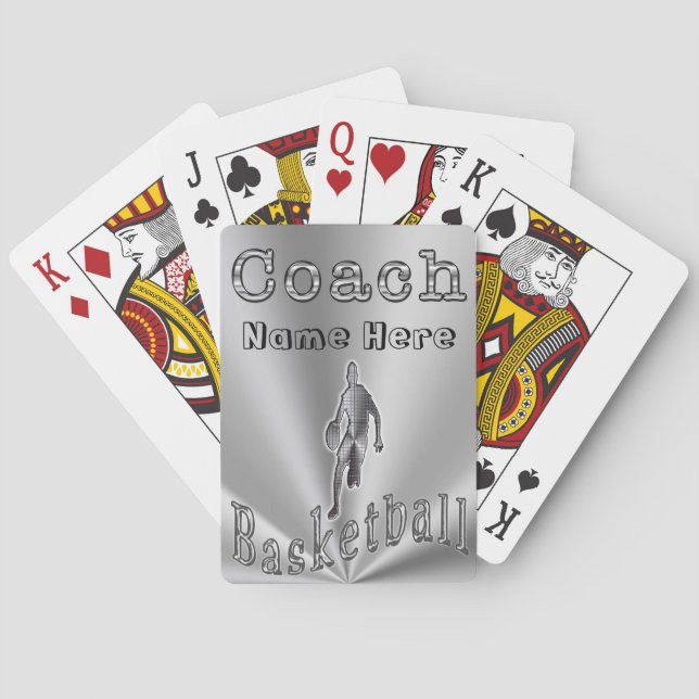 Personalised Basketball Coach Gifts Playing Cards (Back)