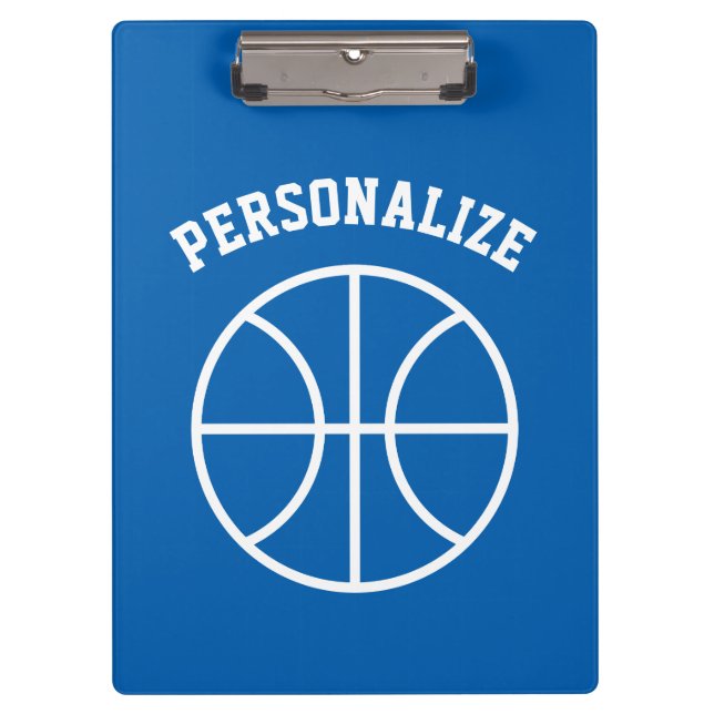 Personalised basketball coach sport accessories clipboard (Front)