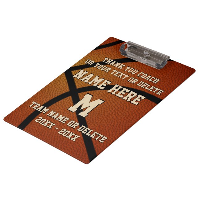 Personalised Basketball Coaches Clipboard Gifts (Angled)