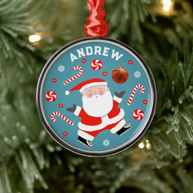 Personalised Basketball Collectable Metal Ornament (Tree)