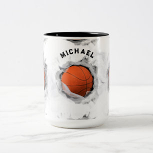 Personalised Basketball Collectable Two-Tone Coffee Mug
