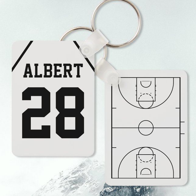Personalised Basketball Court with Player Name Key Ring (Creator Uploaded)
