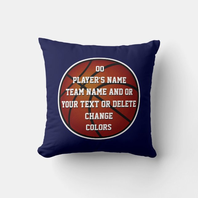 Personalised Basketball Decor for Boys Room Cushion (Front)