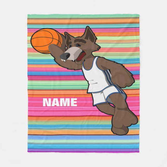 Personalised Basketball Fleece Blanket (Front)