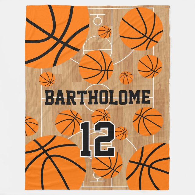 Personalised Basketball Fun Boy  Fleece Blanket (Front)
