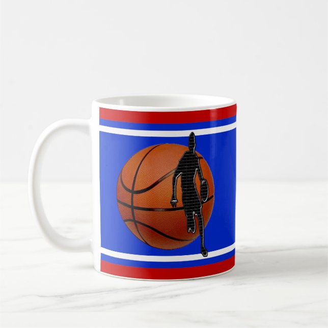Personalised Basketball Gifts for Players, 3 Text Coffee Mug (Left)