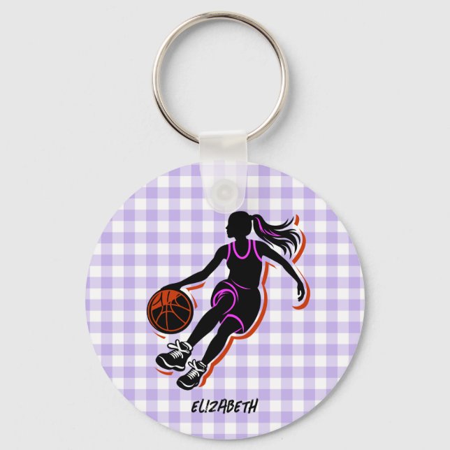 Personalised Basketball Girl Keychain (Front)