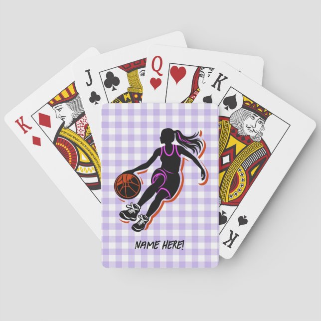 Personalised Basketball Girl Playing Cards (Back)