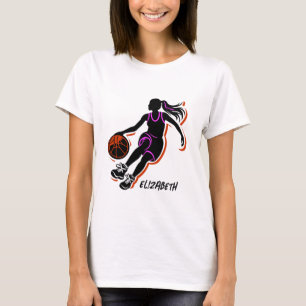 Personalised Basketball Girl T-Shirt