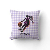 Personalised Basketball Girl Throw Pillow