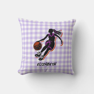 Personalised Basketball Girl Throw Pillow