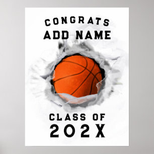 personalised basketball graduation poster