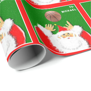 Personalised Basketball Holiday Gift Wrapping Paper