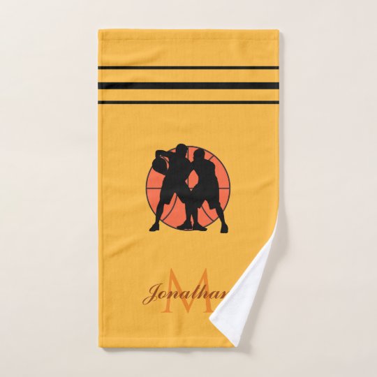 Personalised Basketball Initial Player Coach Name Hand Towel Zazzle.co.uk