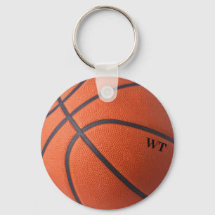 Personalised basketball initials keychain