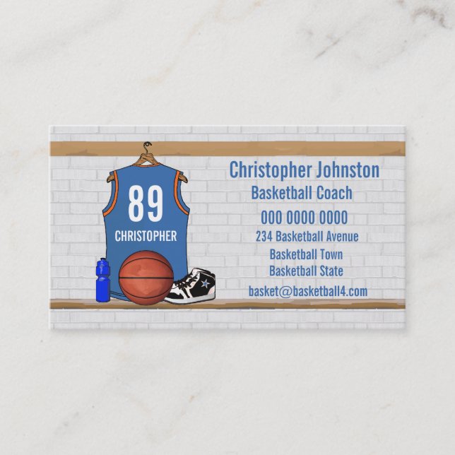 Personalised Basketball Jersey (LBO) Business Card (Front)