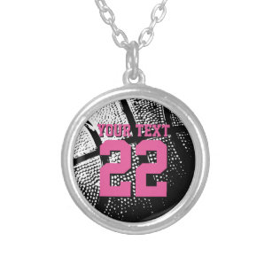 Personalised basketball jersey number necklace