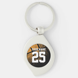 Personalised basketball jersey number premium key ring