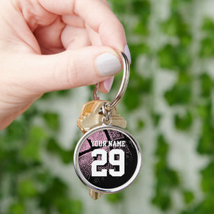 Personalised basketball jersey number small metal key ring