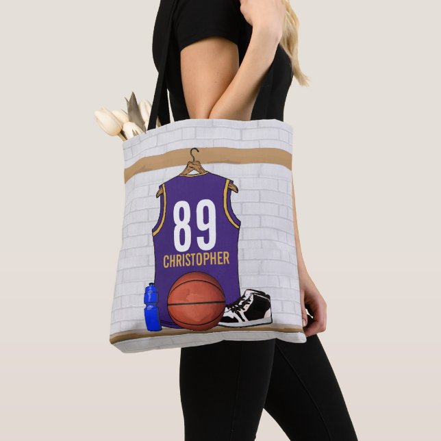 Personalised  Basketball Jersey (PG) Tote Bag (Close Up)